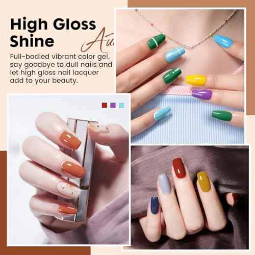 JEWHITENY 23 PCS Gel Nail Polish Set 20 Color Jelly-like Nail Polish Suitable for Salon and Home DIY Manicure