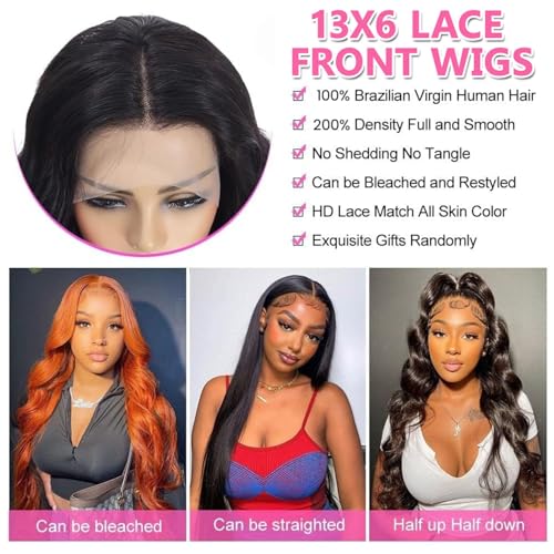 13x6 Lace Front Wig Human Hair Body Wave 200% Density
