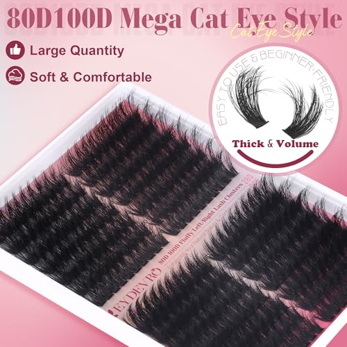 Fluffy Lash Clusters Kit 80D 100D Volume Eyelash Extension 280 Pcs