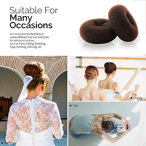 Hair Donut Bun Maker, 2-Pack Medium 3-Inch Ring Shaper