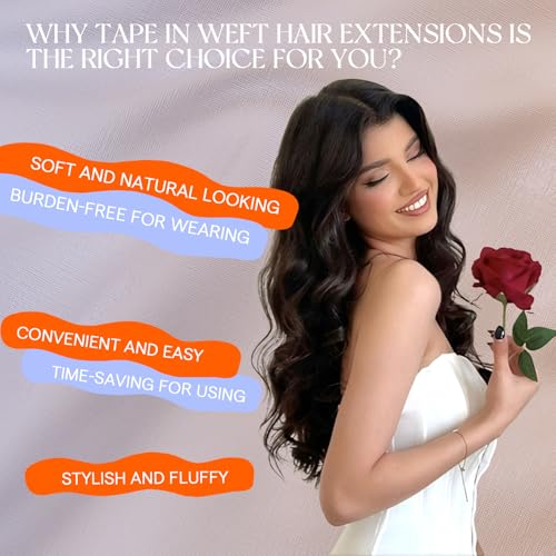 Full Shine Genius Weft Tape in Hair Extensions Jet Black 18 Inch
