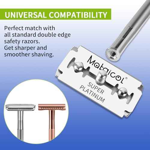 Double Edge Razor Blades for Men - 100 Count Men's Safety Razor Blades for Shaving Premium Platinum Japanese Stainless Steel - Durable, Smooth and Clean Shaves