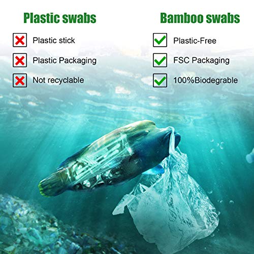 Bamboo Cotton Swabs 400 Count - Organic Natural Ear Sticks