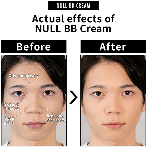 [Matte Finish] NULL mens BB Cream, Mens concealer, Tinted Moisturizer broad spectrum SPF30 PA++, CC cream, Revitalising Nourishing Tone Up Cream, Natural Cover, 0.7oz Made in Japan (Light Ochre)
