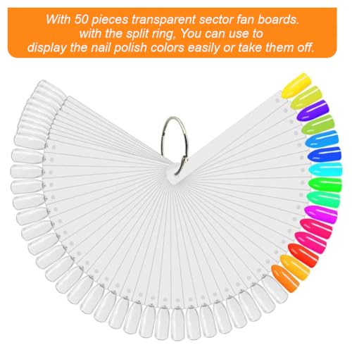 Transparent Nail Swatch Sticks 50PCS Clear Practice Tips for Nail Art & Display - Variation of THIS listing