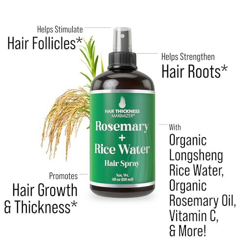 Hair Growth Spray with Rice Water & Rosemary - Thicker, Fuller Hair Solution