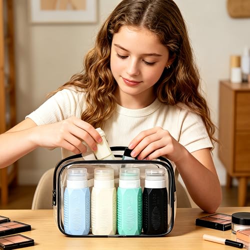 Silicone Travel Bottles Set - TSA Approved 3oz & 2oz LeakProof Containers