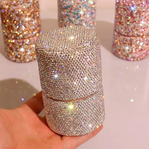 Bling Sparkling rhinestone Five-Piece Makeup Brush Set-Complete Beauty Tool Kit for Flawless Makeup Application (Silver)