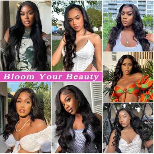 MDL Human Hair Bundles Body Wave Brazilian Virgin Human Hair 3 Bundles 18 20 22 Inch Unprocessed 12A Body Wave Human Hair Extensions Natural Color