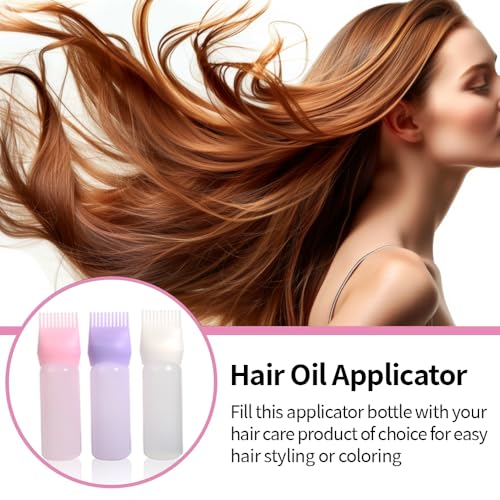 Ella & Sara 3-Piece Hair Dye Applicator Bottle Set with Comb Brush