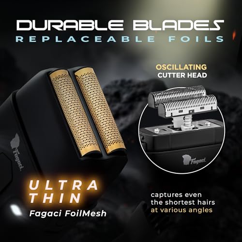 Fagaci Double Foil Shaver for Men ? Electric Shaver with Close Shaving, No Irritation, Professional Barber Foil Shavers 8500 RPM High Torque, 3H Battery, Mens Razor for Face, Easy Clean