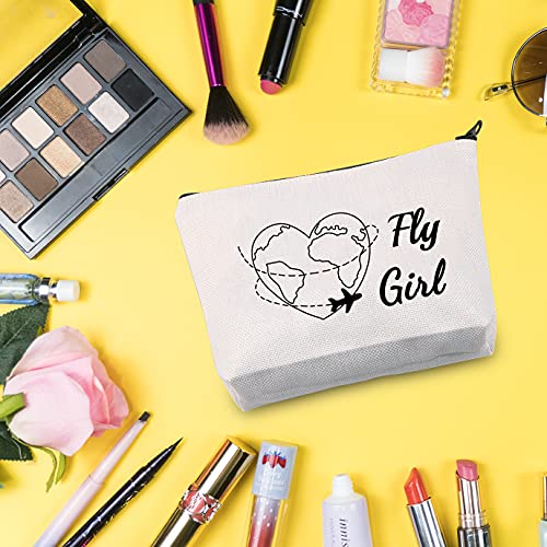 G2TUP F G Makeup Bag Flight Attendant Cosmetic Bag Airplane Attendant Gift Cabin Crew Gift Stewardess Makeup Travel Pouch with Zipper
