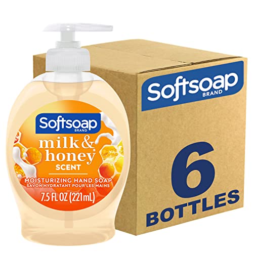 Softsoap Milk & Honey Scented, Liquid Hand Soap Refill, 50 Ounce & Moisturizing Liquid Hand Soap, Milk and Honey, 7.5 Fluid Ounce, Pack of 6 (Package may vary)