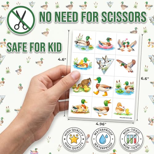 96pc Mallard Duck Temporary Tattoos for Kids