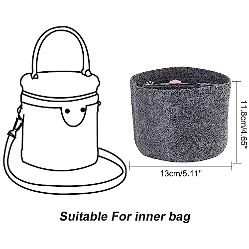 WADORN Felt Purse Organizer Insert, Black (Round, 5.1x4.65in) Materials, Efficient Storage, Practical Design, for LV Cannes & Other Bucket Bags