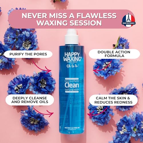 Clean Purifying Lotion 8.45oz - Pre & Post Wax Cleanser for Face & Body - Gentle Low-Alcohol Formula with Dragon¡¯s Blood & Organic Cornflower - Prepares Skin & Soothes Redness - Vegan