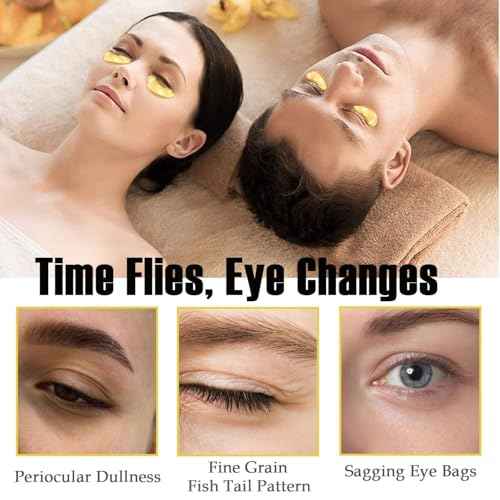 Eakroo 30 Pairs Lip Masks & Eye Masks, Crystal Collagen Eye Patches for Puffy Eyes, 24K Gold Gel Crystal Collagen Eye Pads, Effectively Nourishes the Lip Skin, Gifting Items, Hangover Kit