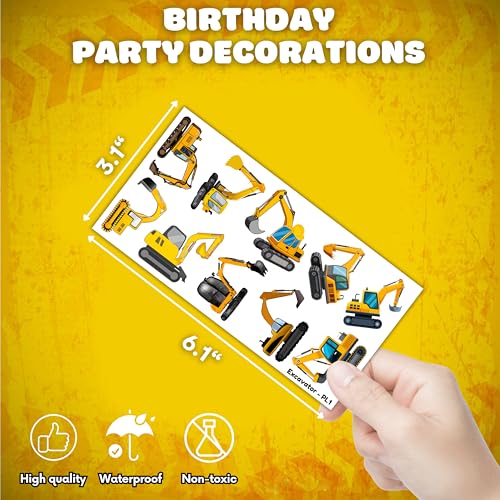 100 PCS Excavator Temporary Tattoos for Kids