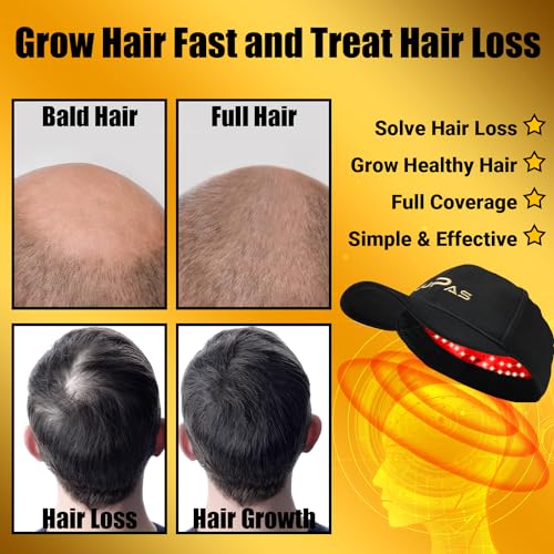 Laser Hair Growth Cap, FDA Cleared, UUPAS 208 Laser Diodes Red Light Therapy for Hair Regrowth - Laser Hat Hair Loss Treatment for Men & Women - Full Scalp Coverage - For Alopecia Hair Growth Products