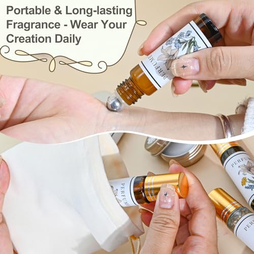 DIY Perfume Making Kit for Women & Men - Custom Solid & Roller Fragrances
