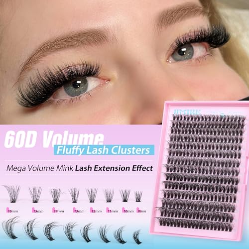 JIMIRE Fluffy Lash Clusters 50D Mink Eyelash Extensions 9-16mm