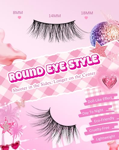 Adious Half Lashes - Cat Eye Wispy False Eyelashes