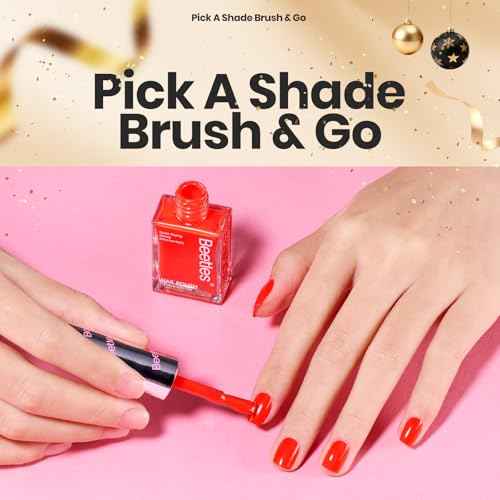 Beetles Quick Dry Neon Nail Polish Set - Glitter Rainbow Nail Polish Set 12 Colors Regular Air Dry Fingernail Polishs Pack for DIY Nail Art Salon Home Women Christmas Gift