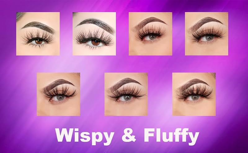 25mm Fluffy False Eyelashes - 20 Pair Variety Pack