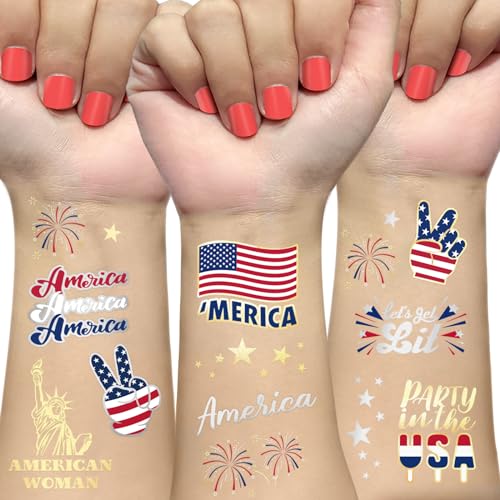 4th of July Temporary Tattoos for Women | 34 Patriotic Designs