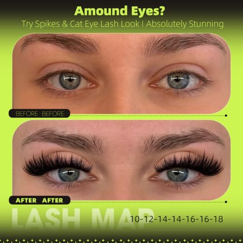 Manga Lash Clusters Spiky Eyelash Extensions 10-18MM D Curve