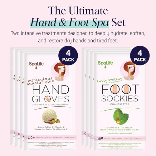 SpaLife Korean Hand Gloves & Foot Mask Socks Set (4 Pairs)