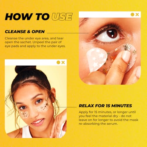 Vitamasques Under Eye Patches 3-Pack - Firming & Brightening - Anti Aging Collagen Korean Skin Care Reduce Fine Lines, Puffiness, Wrinkles & Dark Circles - Hyaluronic Acid - Vegan & Cruelty-Free