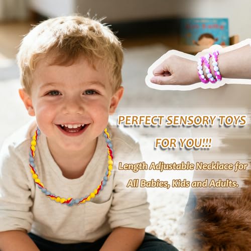 Silicone Chew Necklaces for Babies & Adults - 2 Pack Sensory Fidget Toys