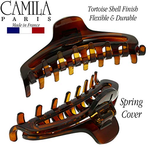 Camila Paris French Hair Clips 3.5-inch Tortoise Shell Claw Clip for Thick Hair