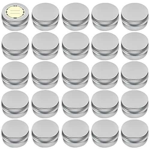 TUZAZO 24 Pack 2 Oz Aluminum Tins with Screw Lids