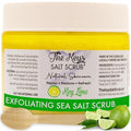 Key Lime Sea Salt Body Scrub Exfoliator with Wooden Spoon