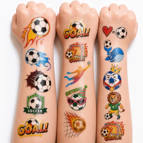 96 PCS Soccer Temporary Tattoos for Kids - Party Favors