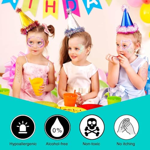 3Pc Waterproof Face Glitter Stick Set - Silver & Black