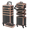 Somduy Rolling Makeup Case with 4 Detachable Compartments, Large