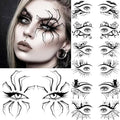 Halloween Eye Temporary Tattoos 7 Sheets - Spider Web & Skull