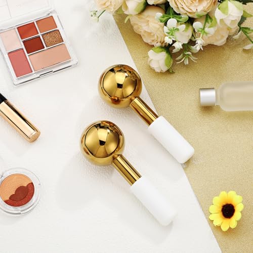 Baderke Stainless Steel Ice Globes for Face - Cooling Roller Set