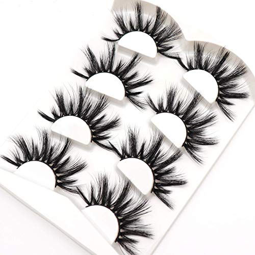 Losha Lashes Pack 2 Styles Natural & Dramatic Look 3D Faux Mink Eyelashes Total 14 Pairs Handmade Reusable False Lashes