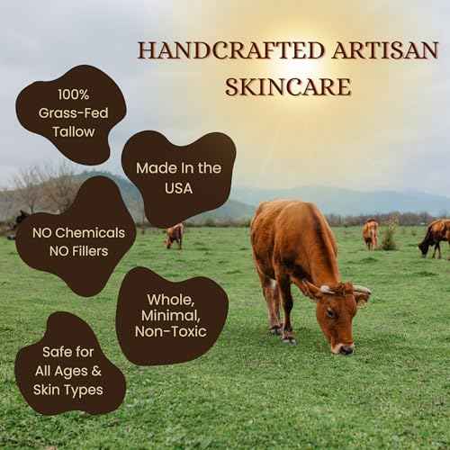 100% Grass-Fed Tallow Trio Balm Gift Set - Herb-Infused Chamomile & Calendula Moisturizer for Men, Women, Psoriasis, Eczema, Dry Sensitive Skin, 3 pack