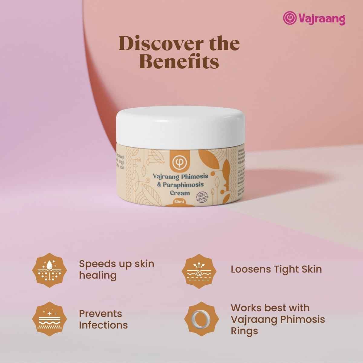 VAJRAANG Phimosis & Paraphimosis Cream – Steroid-Free Skin Recovery | Relieves skin Tightness, Reduces Discomfort | For Daily Use | 60-Day Tube (2)