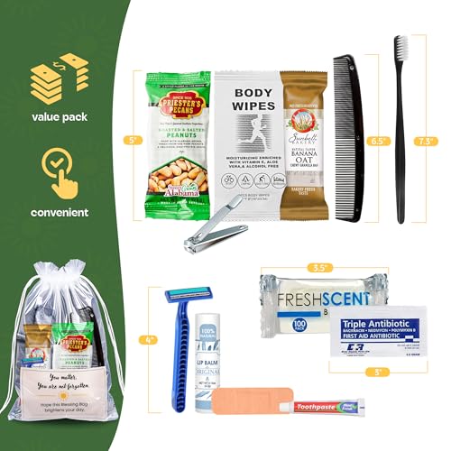 Homeless Care Package Kit (5-Count) with Hygiene & Food
