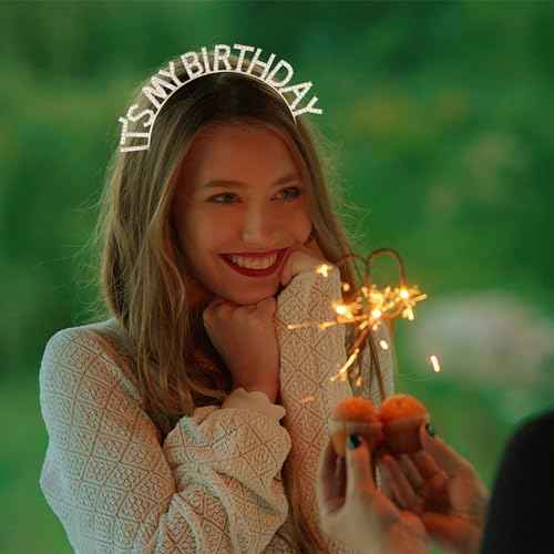 Gold Crown for Girls, Cute It's My Birthday Headband Tiara for Women, Happy Birthday Decorations Gifts