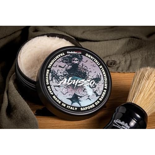 The Goodfellas' smile, Luxury Shaving Soap, Formulated for Use with A Shaving Brush, Made in Italy (Abysso - Fresh Citrus, Floral, Oak)
