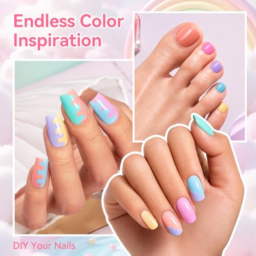 Pastel Nail Polish Set - 6 Colors Quick-Dry Non-Gel