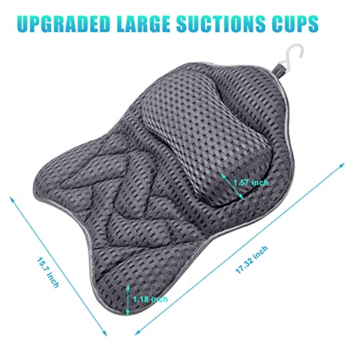 Bath Pillow with Strong Suction Cups & 3D Mesh Support