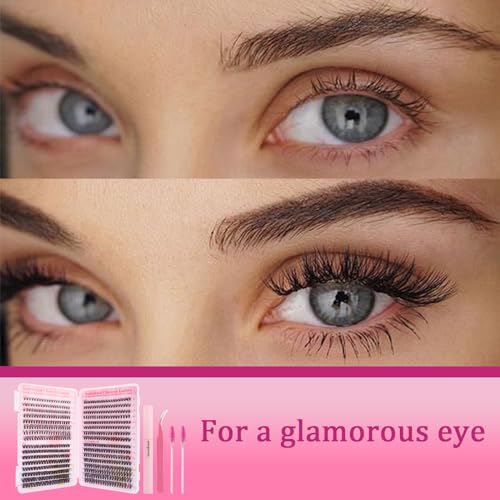 644PCS Lash Clusters Kit - DIY Eyelash Extensions 9-16MM with Bond & Tweezers